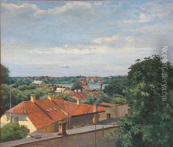 Fra Gentofte Oil Painting - Frederik Larsen-Saerslov
