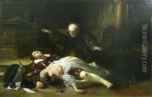 Death Of Romeo And Juliet Oil Painting - Charles Ferdinand De La Roche