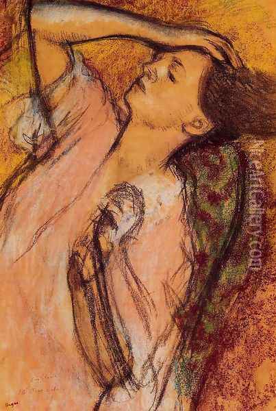 Combing the Hair I Oil Painting - Edgar Degas