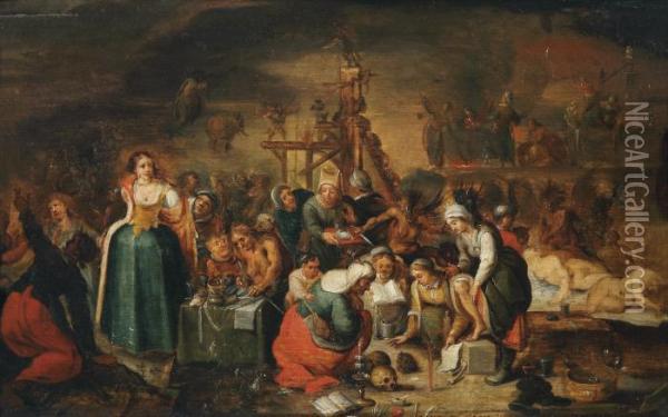 Hexenkuche Oil Painting - Frans II Francken
