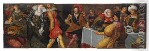 A Merry Company Oil Painting - Hieronymus Francken III