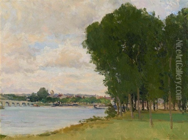 River Seine, France Oil Painting - Hans (Jean) Iten