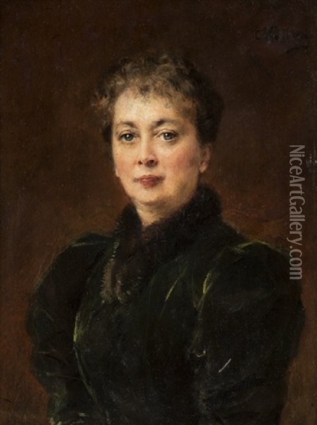 Portrait Of The Artist's Mother In Law Oil Painting - Konstantin Egorovich Makovsky