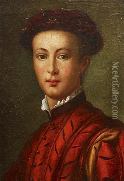 Portrat Eines Vornehmen Jungen Herren Oil Painting - Alessandro di Cristofano Allori