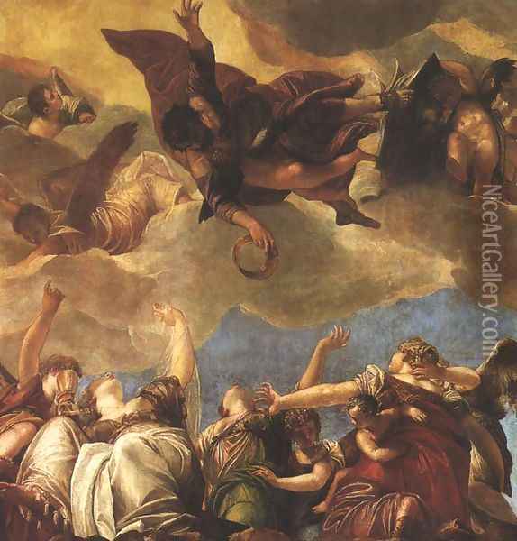 St. Mark Crowning the Virtues Oil Painting - Paolo Veronese (Caliari)