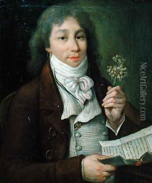 Portrait of Fabre dEglantine 1750-94 with his golden eglantine Oil Painting - Francois Thomire