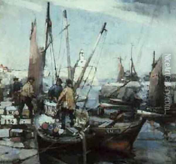 Harbour Scene Oil Painting - Arthur MacDonald