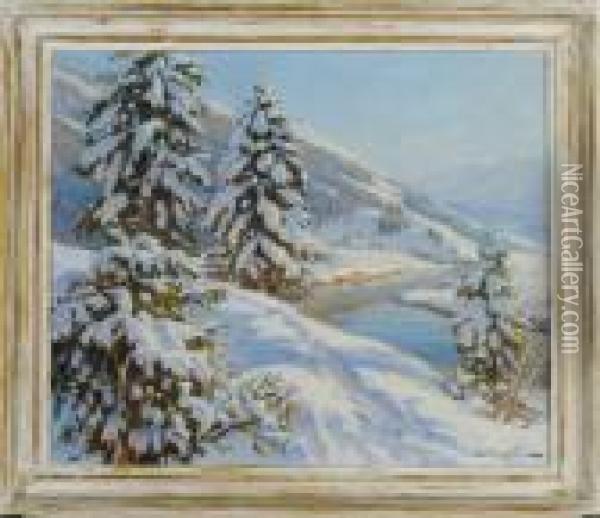 A Brilliant Day, Chamonix Oil Painting - Constantin Alexandr. Westchiloff