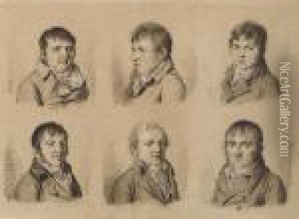 Portraits Des Six Freres Widmer Oil Painting - Louis Leopold Boilly