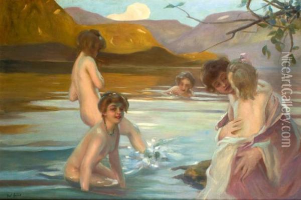 Nymphes Au Bain Oil Painting - Paul Chabas