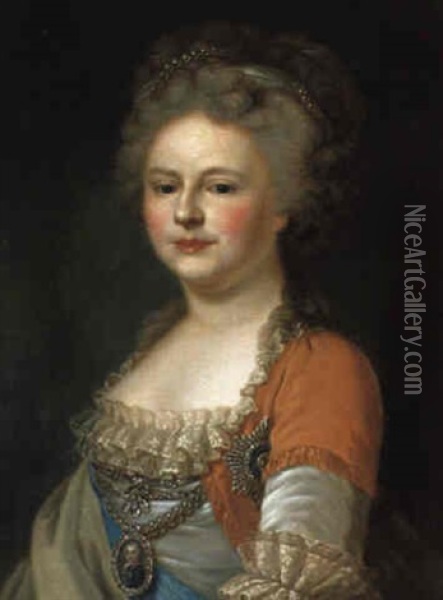 Maria Fjodorowna, Gemahlin Paul I. Von Rusland Oil Painting - Johann Baptist Lampi the Elder