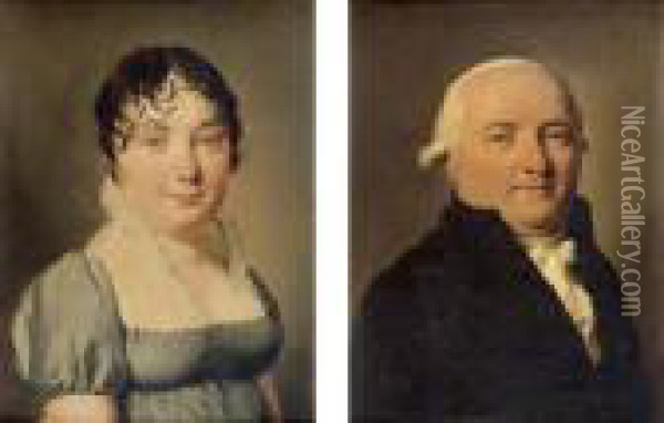 Portrait De Madame Meauze-cartier Oil Painting - Louis Leopold Boilly