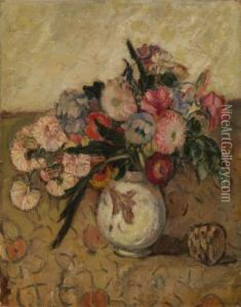 Still Life Of Flowers In A Vase Oil Painting - Abraham Manievich