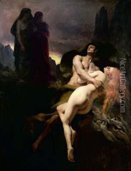 Scene De La Vie De Dante Oil Painting - Joseph Faust