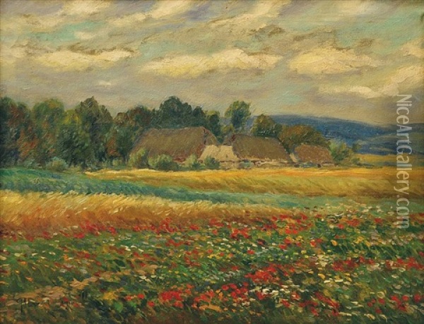 Meadow Near The Lonely Oil Painting - Gustav Macoun