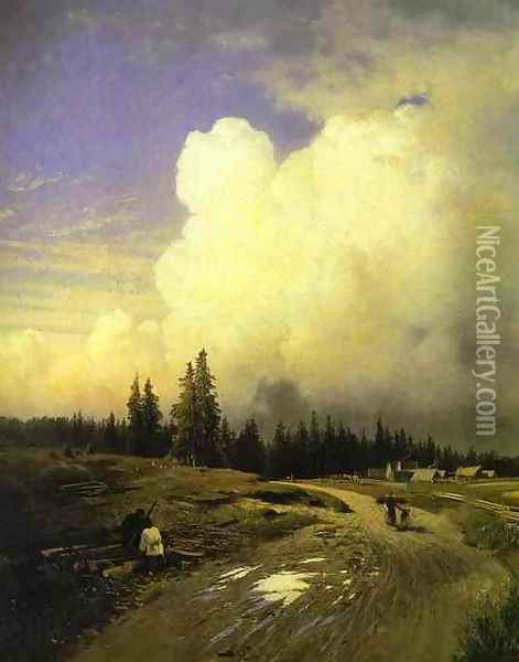 After a Thunderstorm. 1868 Oil Painting - Feodor Alexandrovich Vasilyev