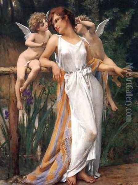 Nymph and Cherubs Oil Painting - Guillaume Seignac