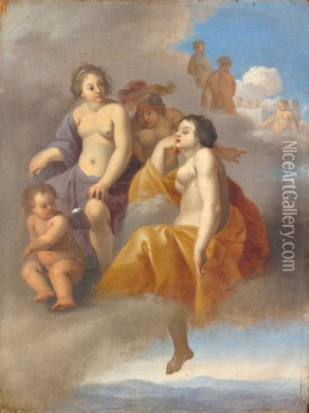 Venus, Minerve Et Junon (?) Oil Painting - Johan van Haensbergen