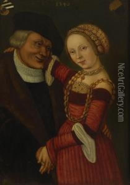 Rucks. Versch. Klebezettel Oil Painting - Lucas The Younger Cranach