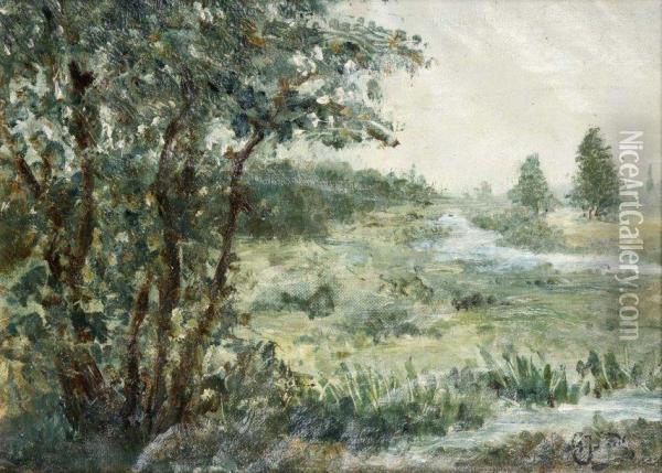 Paysage A La Campagne Oil Painting - Gustave Adolf Jundt