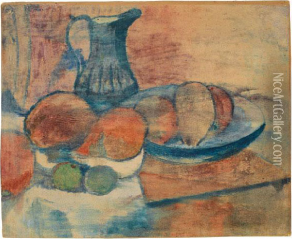 Nature Morte - Cruche Et Fruits Oil Painting - Paul Gauguin