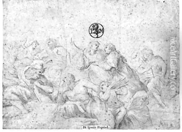 Prophets and saints on a cloud Oil Painting - Ignazio Enrico Hugford