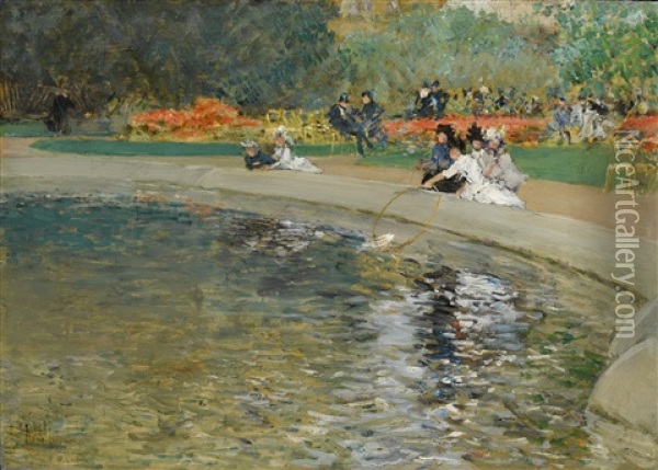 In The Park Oil Painting - Childe Hassam