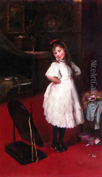 The Party Dress Oil Painting - Artur Lajos Halmi