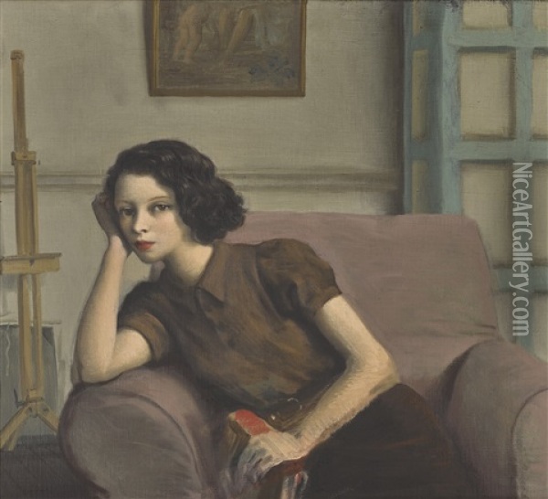 Portrait Of Lady Caroline Paget Oil Painting - Rex John Whistler