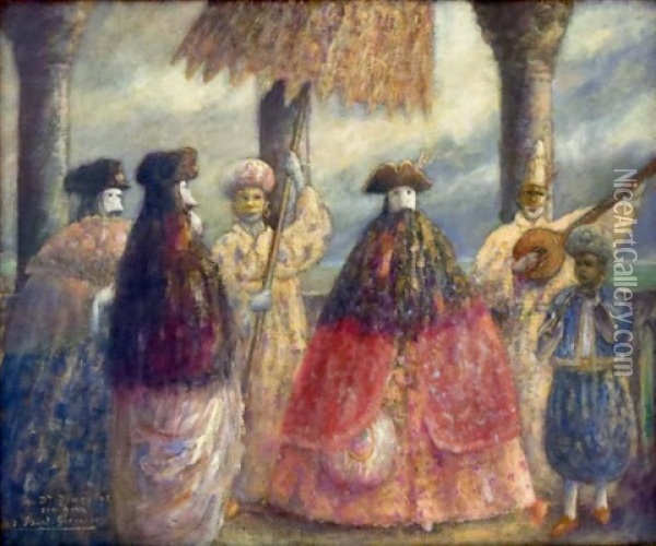 Le Bal De Venise Oil Painting - Joseph Saint-Germier