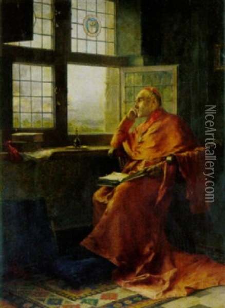 Portrat Eines Kardinals Oil Painting - Anton Laupheimer