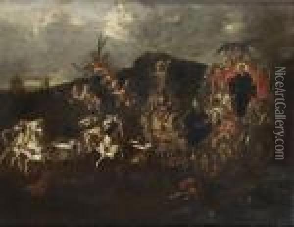 Le Triomphe Des Peres De L'eglise Oil Painting - Philipp Peter Roos