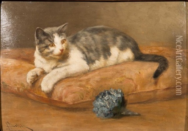 Study Of A Cat Oil Painting - John Henry Dolph