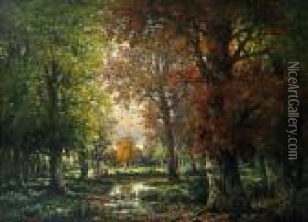 Herbstwald Oil Painting - Adolf Kaufmann