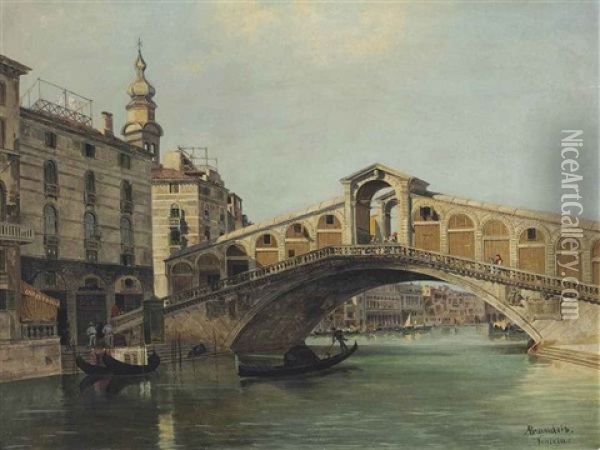 The Rialto Bridge, Venice Oil Painting - Antonietta Brandeis