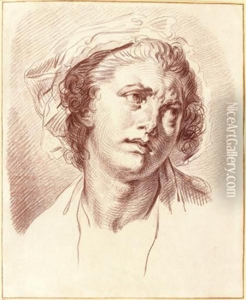 Tete D'expression Feminine Oil Painting - Jean Baptiste Greuze