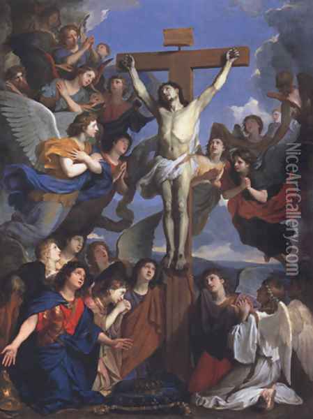 Crucifix of Angels Oil Painting - Charles Le Brun