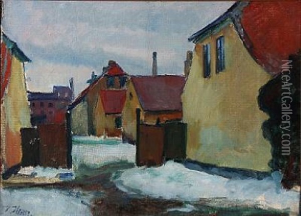 Winter Scene Oil Painting - Immanuel Ibsen