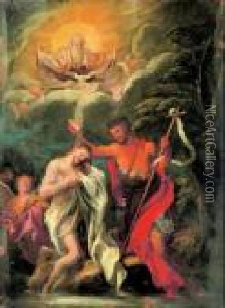 Il Battesimo Di Cristo Oil Painting - Domenico Piola