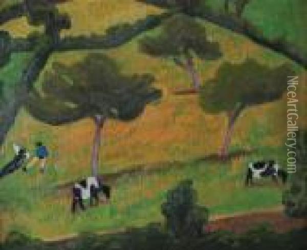 Vaches Dans Un Pre Oil Painting - Roger de La Fresnaye