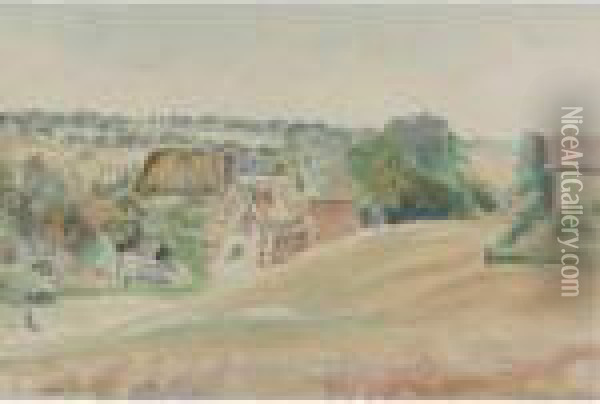 La Cavee Eragny Oil Painting - Camille Pissarro