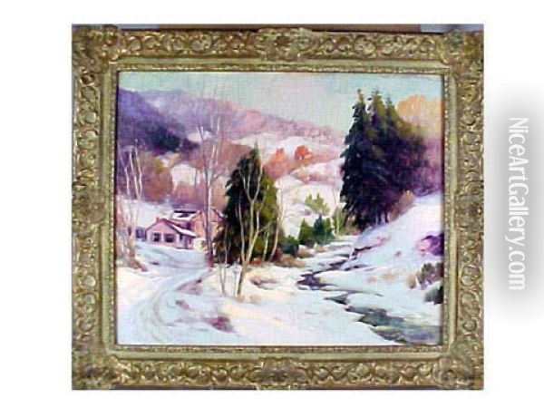 Winter In Vermont Oil Painting - Walter Koeniger