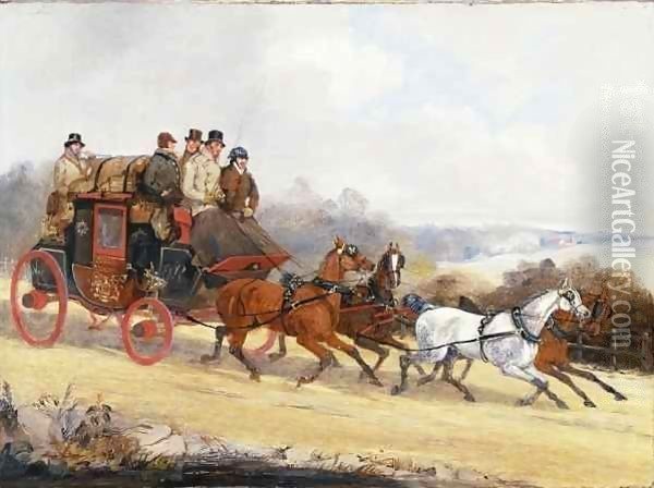 The Dover to London Coach: In Summer Oil Painting - Henry Thomas Alken