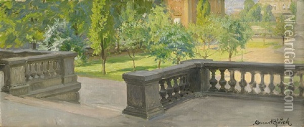 Riddarhusets Park Oil Painting - Gustaf-Oskar Bjoerk