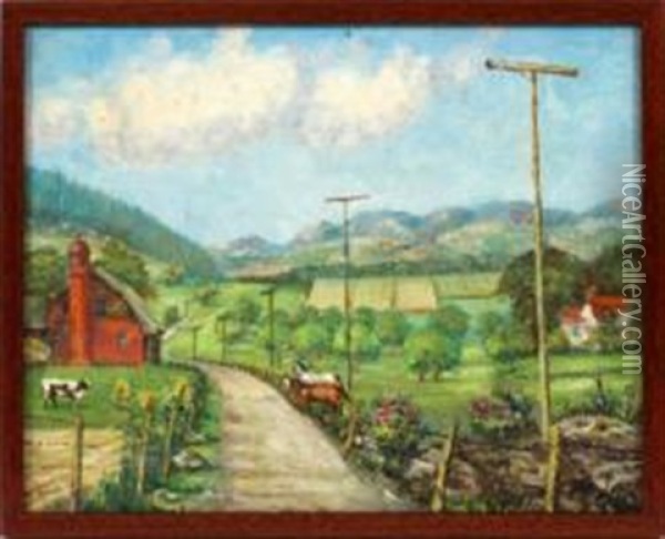 Summer Farm Landscape Oil Painting - Selden Connor Gile