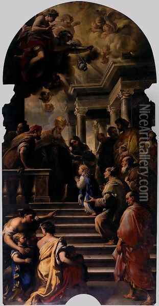 Presentation of Mary at the Temple Oil Painting - Luca Giordano