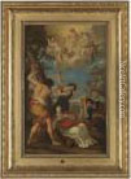 The Stoning Of St. Stephen Oil Painting - Pietro Da Cortona (Barrettini)