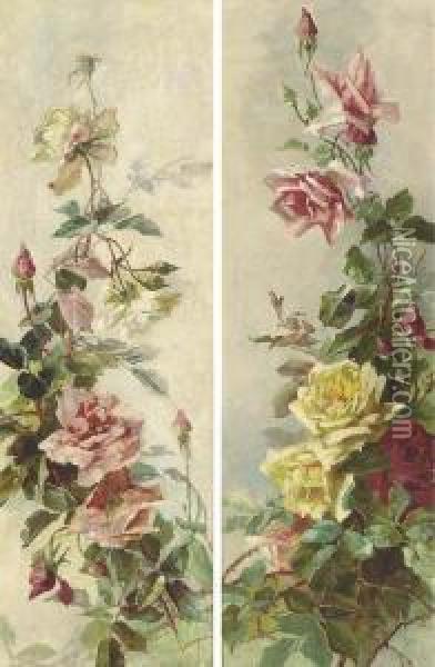 Roses Oil Painting - Valentine Synave N. Val