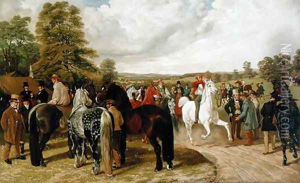 The Horse Fair Southborough Common Oil Painting - Benjamin Herring, Jnr.