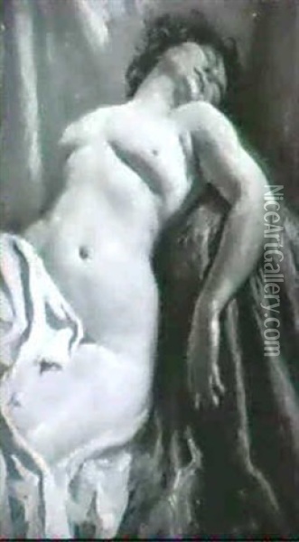 Liegender Weiblicher Akt Oil Painting - Arthur Kampf